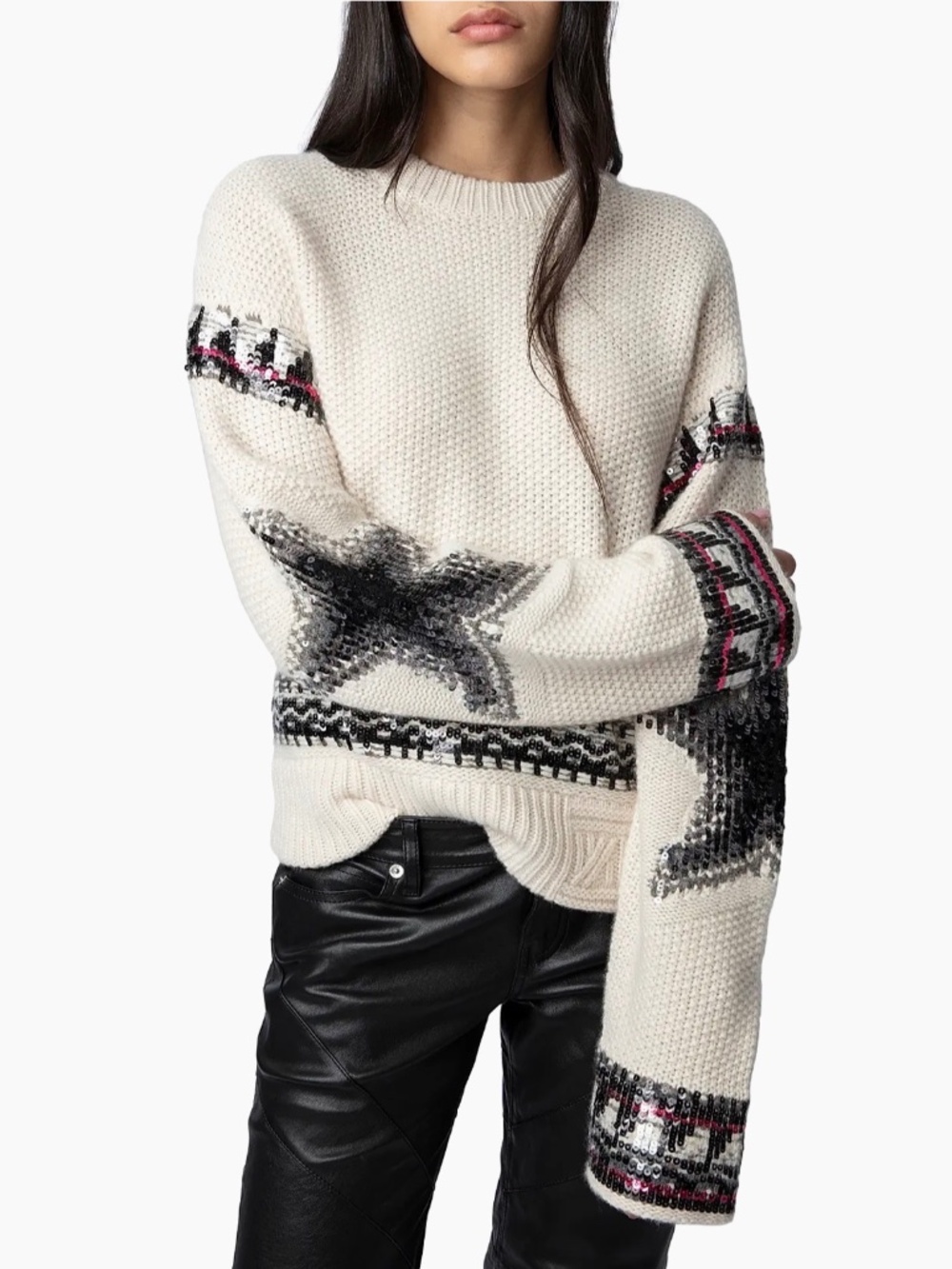 Zadig & Voltaire Kanson Sequin-Embellished Cashmere Sweater